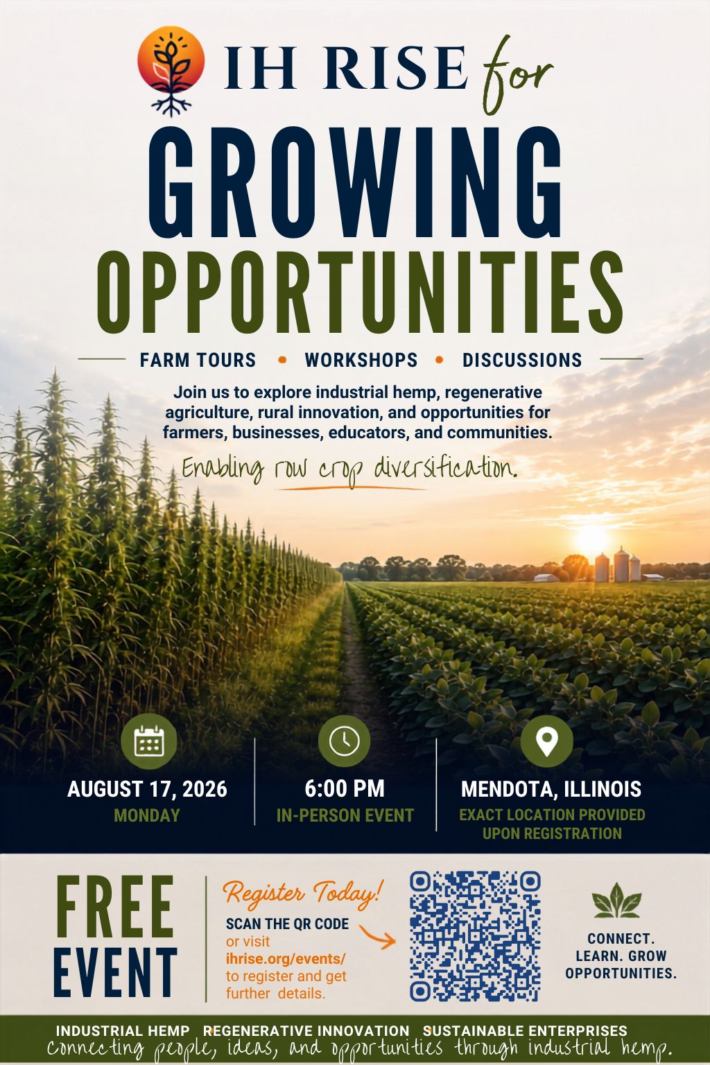 IH RISE for Growing Opportunities event flyer